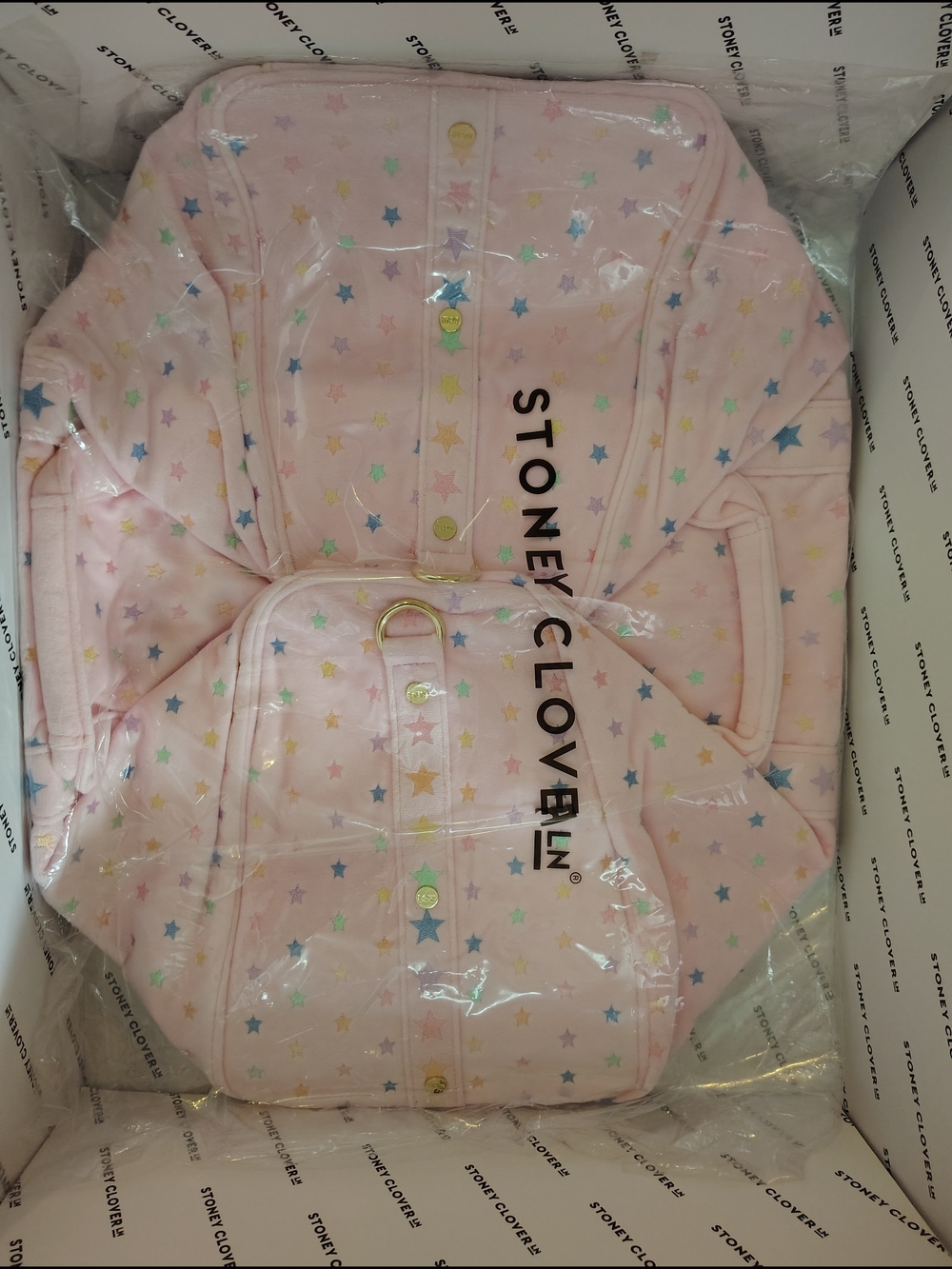 Stoney Clover Lane Park Beach Pink Star Velvet Duffle - Picture 2 of 3
